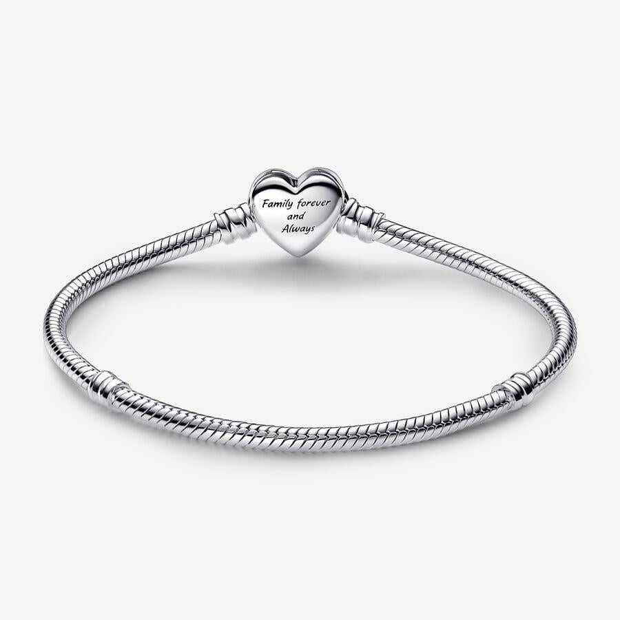 Pandora Moments Sparkling Infinity Heart Clasp Snake Chain Bracelet 18 cm