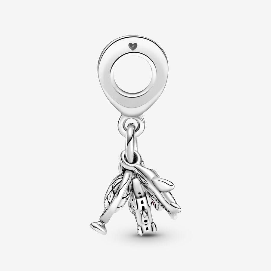 Pandora Airplane, Globe & Suitcase Dangle Charm