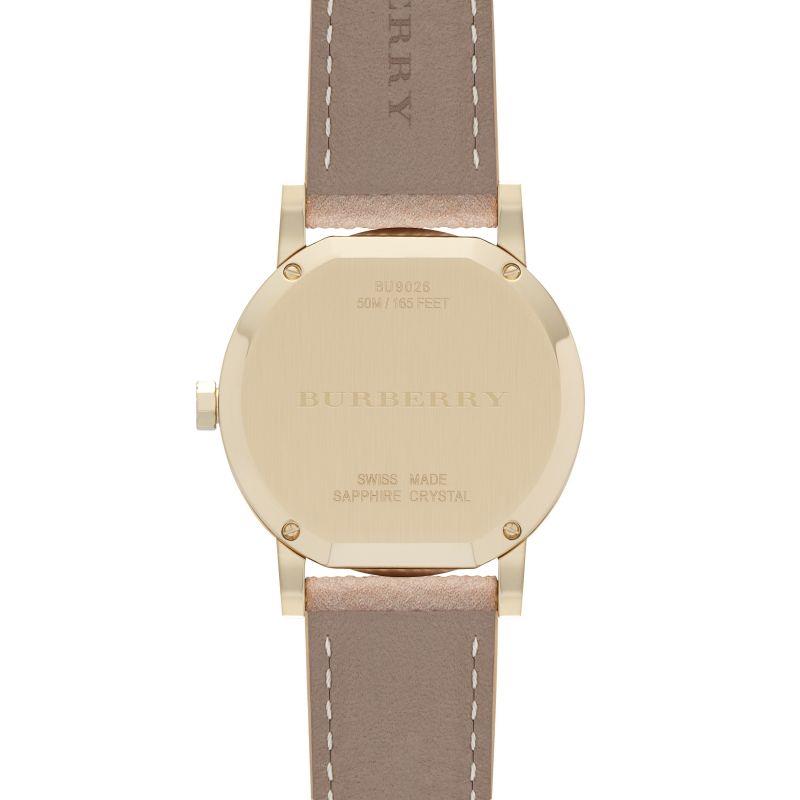 Burberry BU9026 The City Champagne Dial Check Strap Women s Watch Watch Home