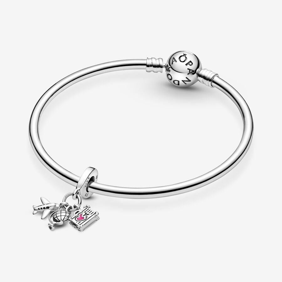 Pandora Airplane, Globe & Suitcase Dangle Charm