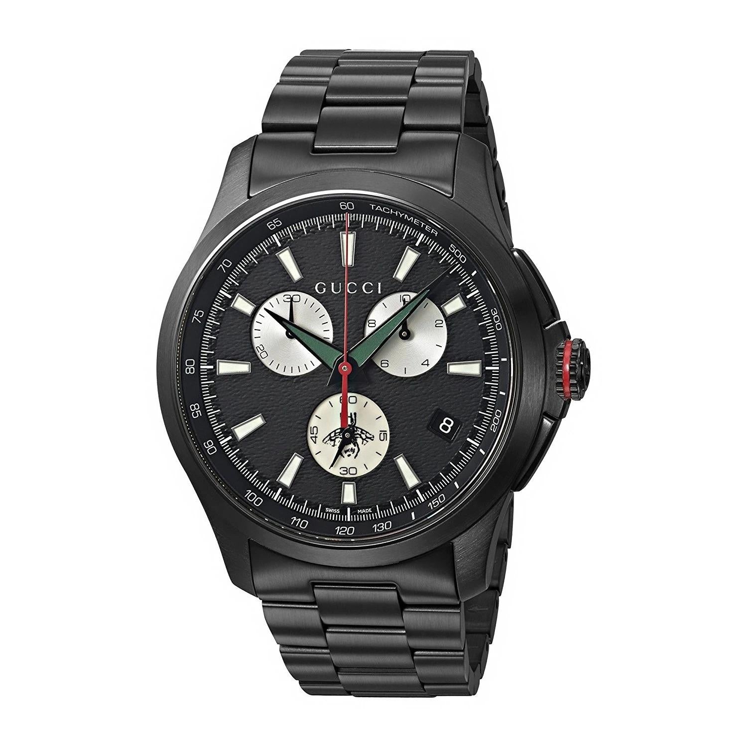 Gucci G-timeless Chronograph XL Black Dial Men's Watch YA126268