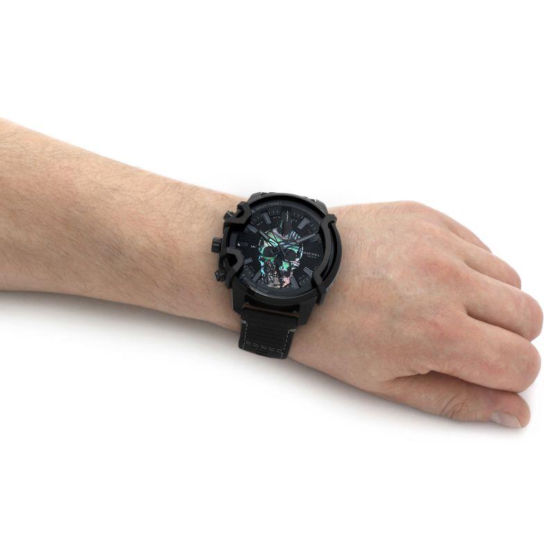 Diesel DZ4576 Griffed Chronograph Black Leather Watch