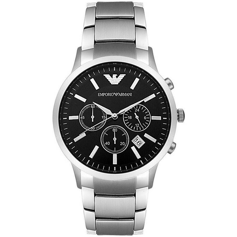 Emporio Armani AR2434 Classic Chronograph Black Dial Steel Men's Watch - Watch Home™