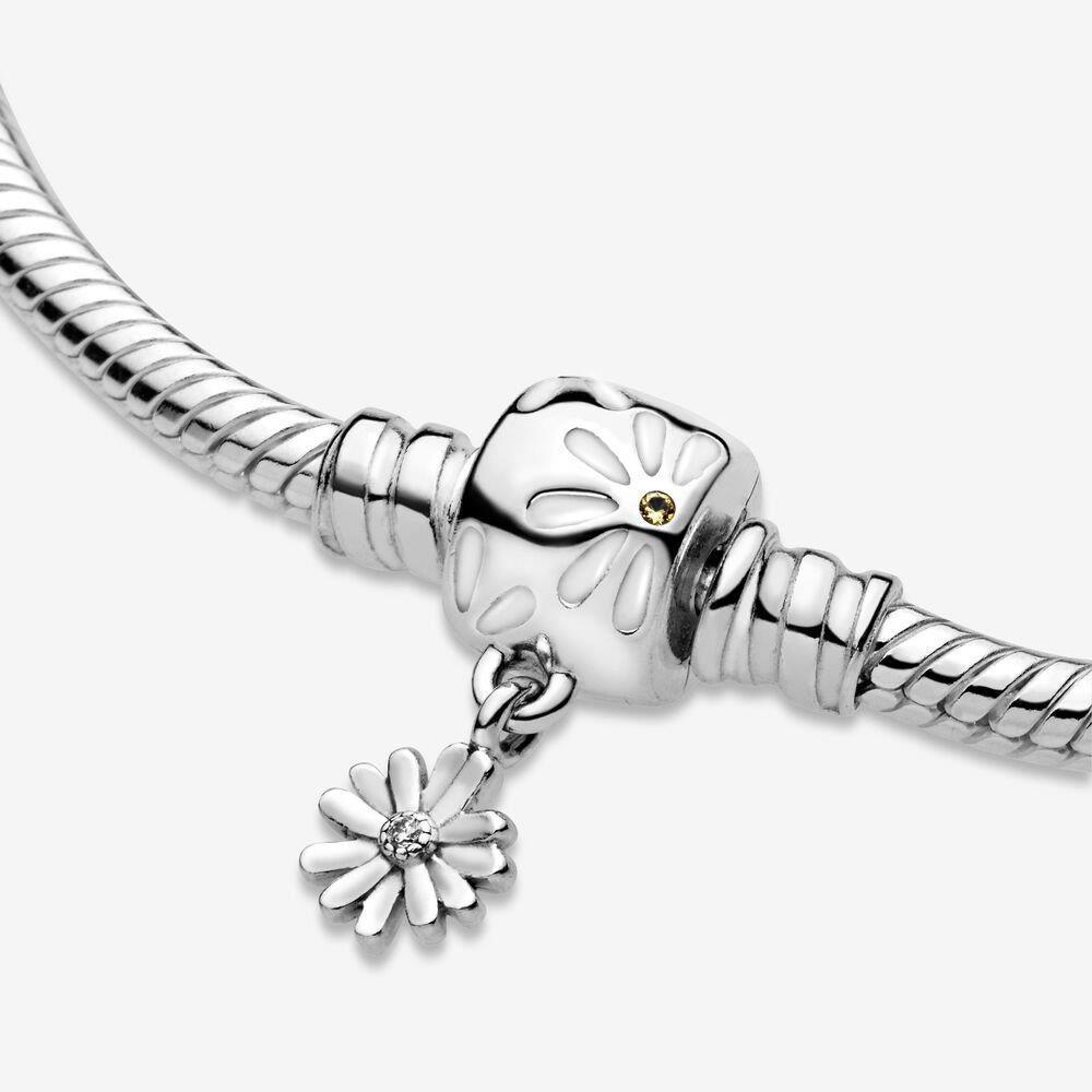 Pandora 598776C01-17 Moments Daisy Flower Clasp Snake Chain