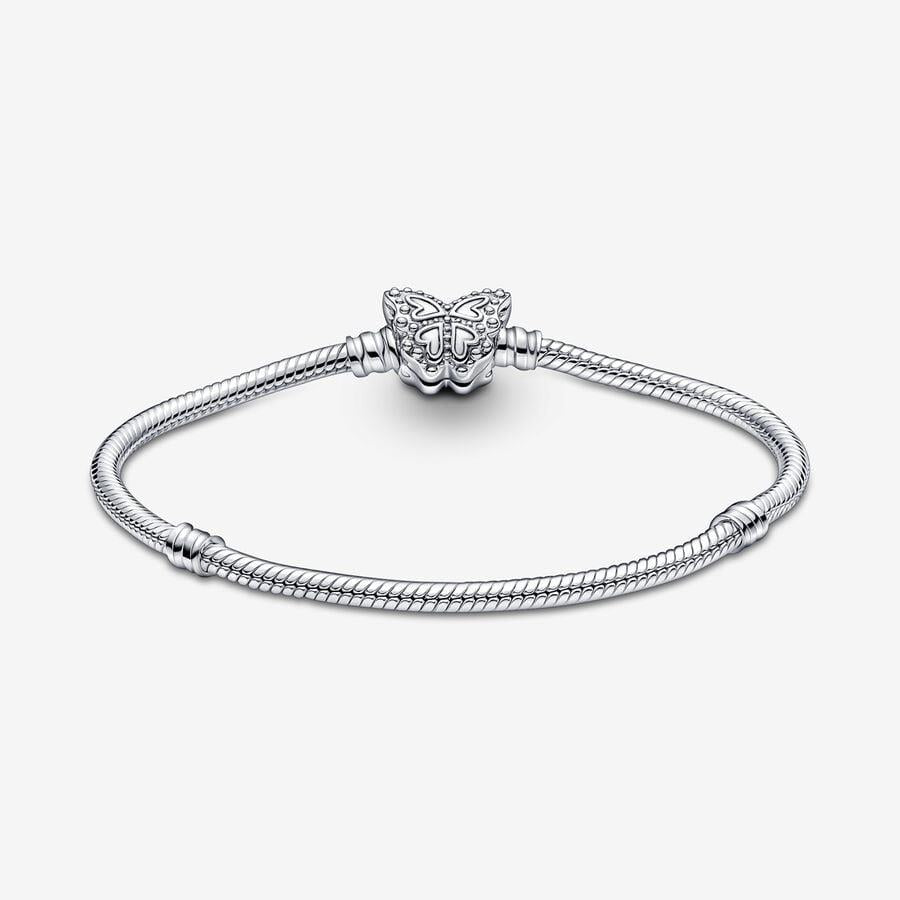 Pandora Moments Butterfly Clasp Snake Chain Bracelet 17 cm