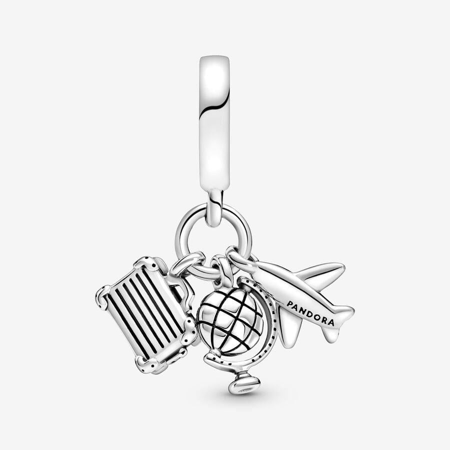 Pandora Airplane, Globe & Suitcase Dangle Charm