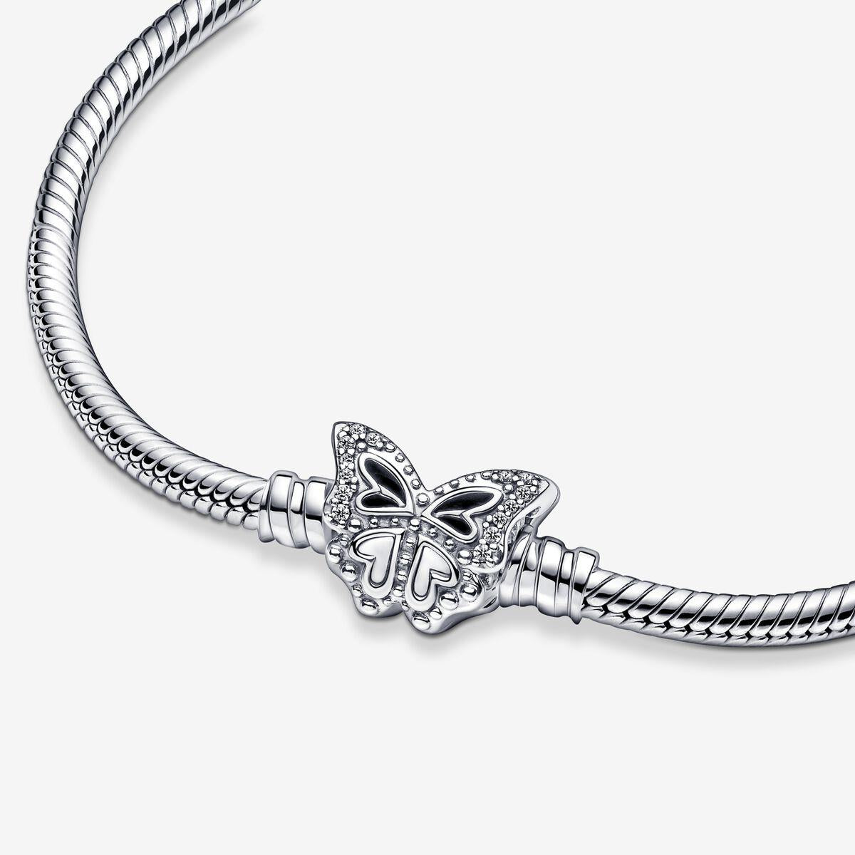 Pandora Moments Butterfly Clasp Snake Chain Bracelet 17 cm