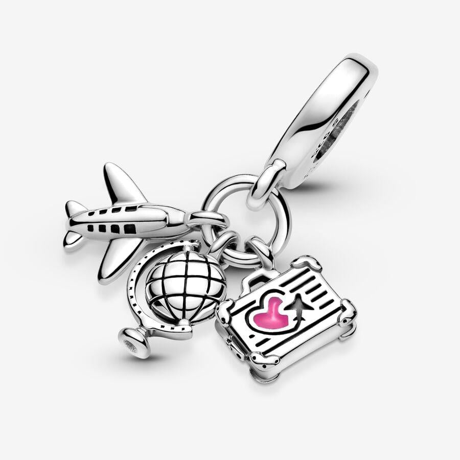 Pandora Airplane, Globe & Suitcase Dangle Charm